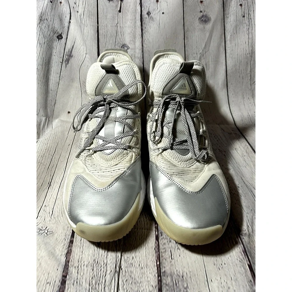 Adidas Pro Boost Low Mens Basketball Shoes White Silver FW9485 Size 12.5